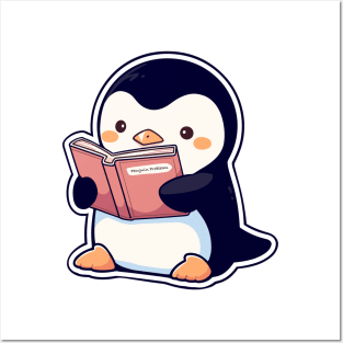 Cute Bookish Penguin Posters and Art